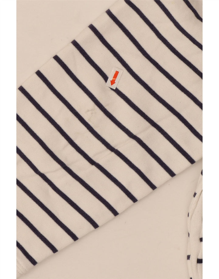 CREW CLOTHING Damski sweter z zamkiem błyskawicznym UK 14 w duże białe paski