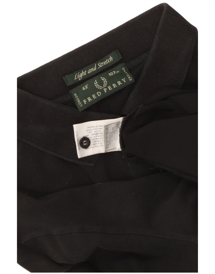 Męska koszulka polo z długim rękawem Fred Perry, średnia czarna, bawełniana