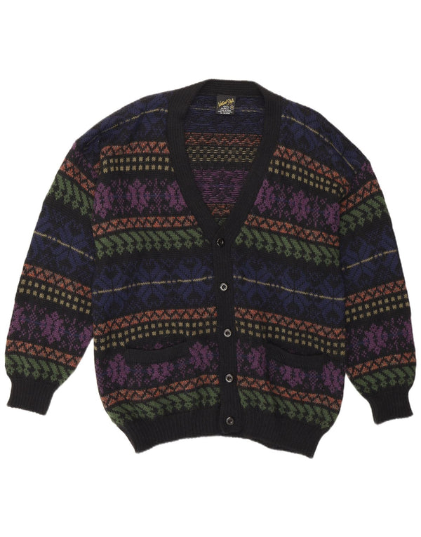 Sweter męski w stylu vintage, średni, wielobarwny, wełna Fair Isle Alpaca