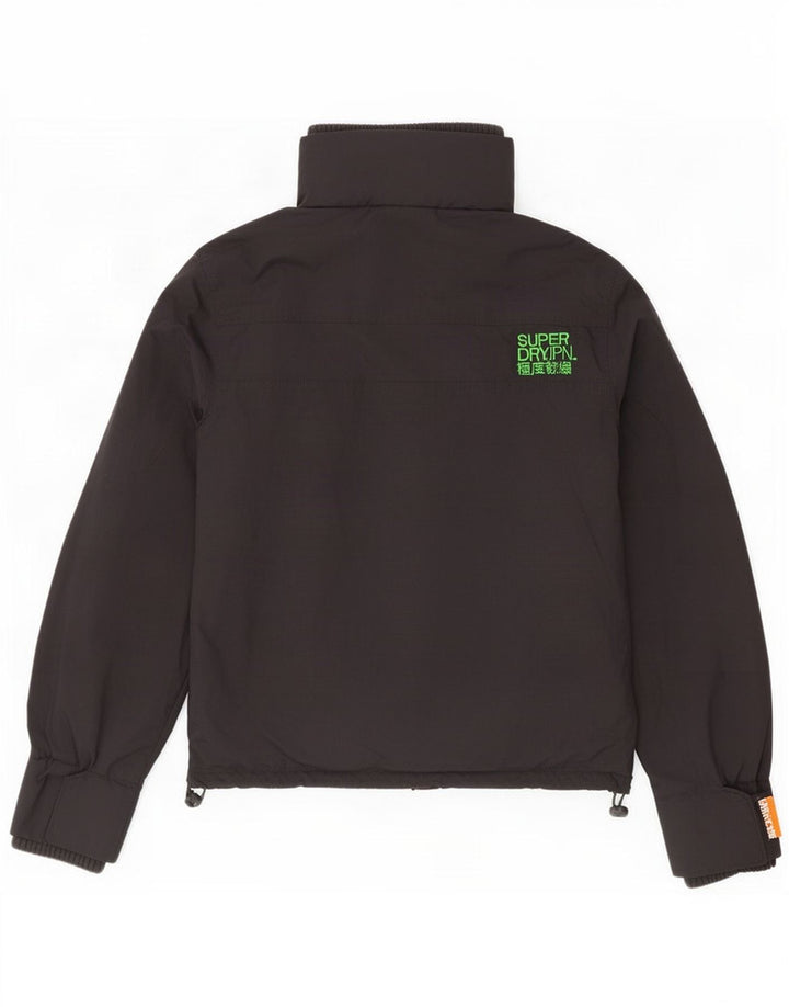 Męska kurtka przeciwdeszczowa Superdry UK 40, duża, czarna, nylonowa