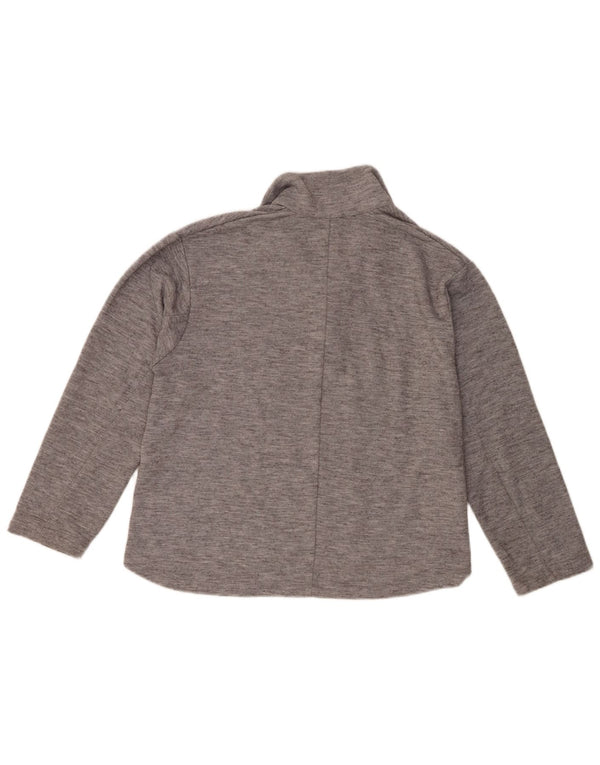 Zara Womens Long Sleeve Oversized Polo Shirt UK 10 Small Grey Flecked