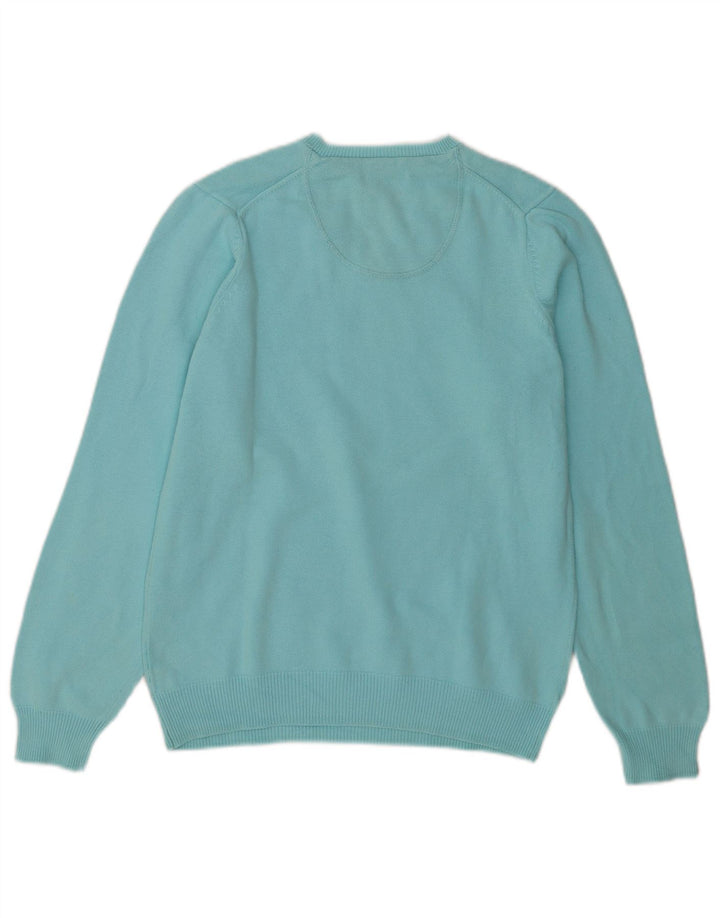 Męski sweter Marks & Spencer Blue Harbor z dekoltem w kształcie litery V, mały, turkusowy