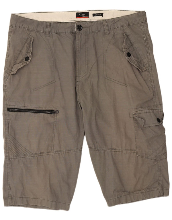 Męskie szorty cargo Pierre Cardin o regularnym kroju XL W38, szara bawełna