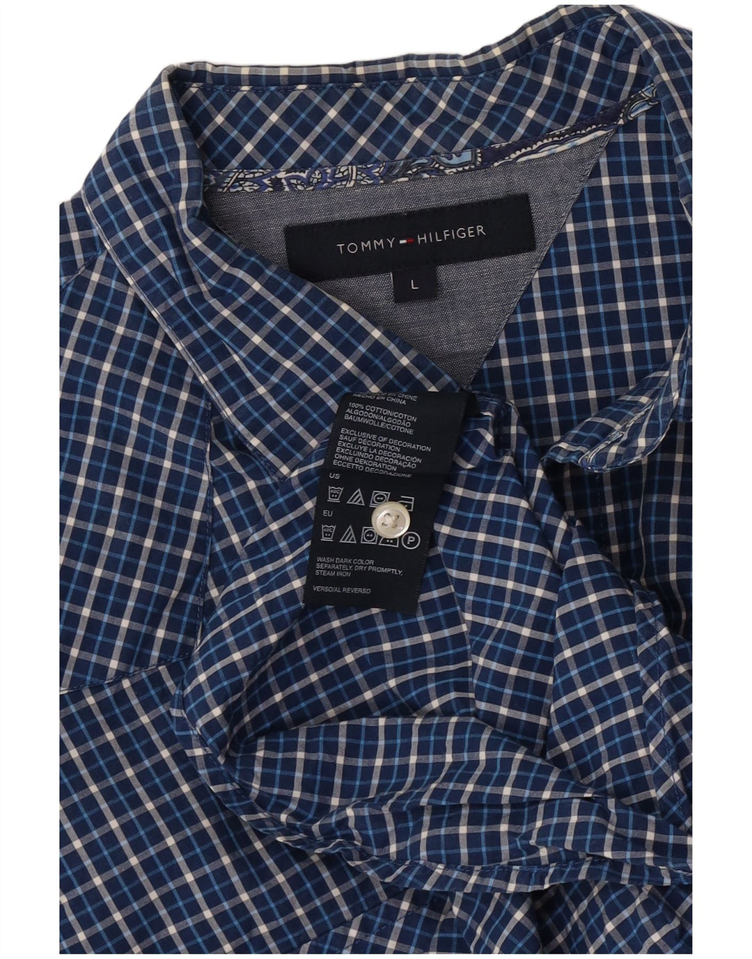 Koszula męska Tommy Hilfiger, duża, niebieska, bawełniana krata