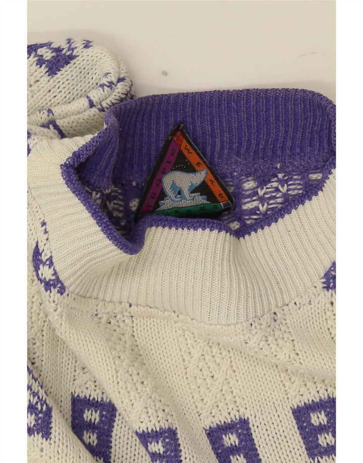Męski sweter Eisbar z okrągłym dekoltem XL, biały, geometryczny