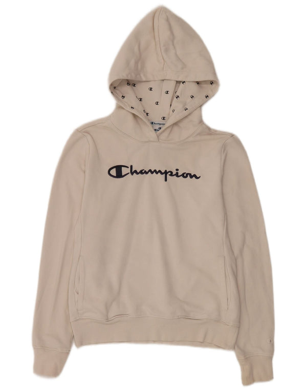 Damska bluza z kapturem Champion Graphic UK 10 Small, biała, bawełniana