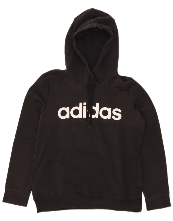 Damska bluza z kapturem Adidas Graphic UK 16/18, duża, czarna bawełna