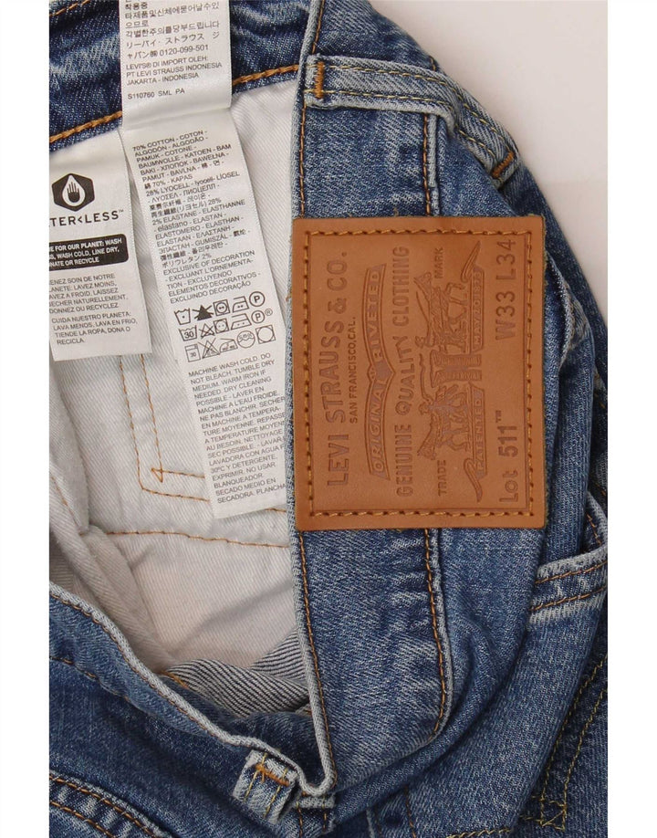 Męskie jeansy Levi's 511 Slim W33 L34 Niebieska bawełna