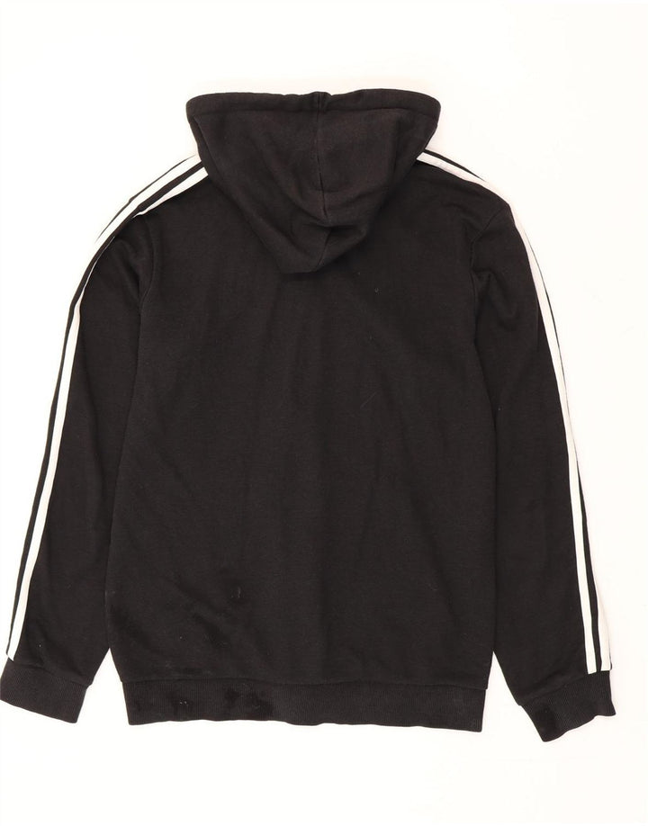 Adidas Męski sweter z kapturem i zamkiem błyskawicznym, średni czarny, bawełniany
