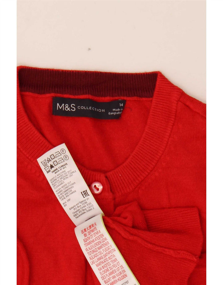 Sweter damski Marks & Spencer Crop Cardigan UK 14, średni czerwony, wiskoza