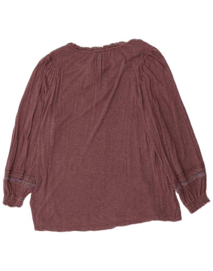 Damska bluzka oversize z długim rękawem FAT FACE UK 10 Small Brown Wiskoza