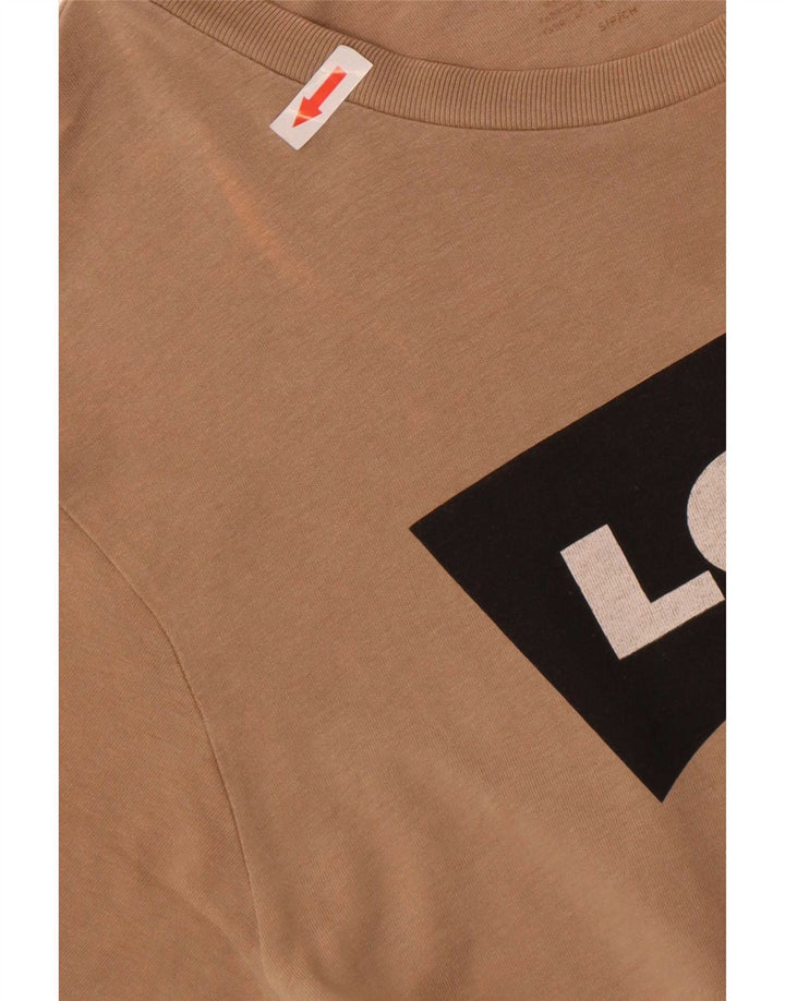 Męski T-shirt z grafiką Levi's, mały, brązowy, bawełniany