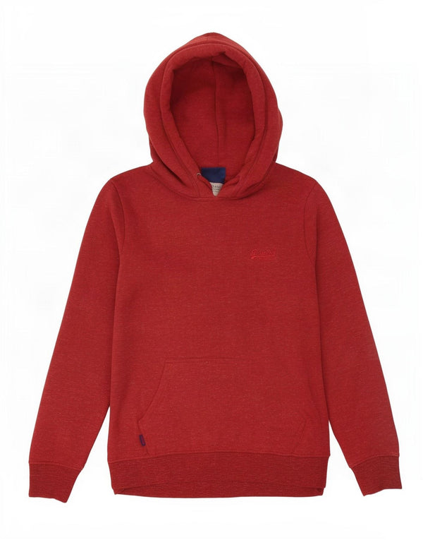 Damski sweter z kapturem Superdry UK 12, średni burgundowy, bawełniany