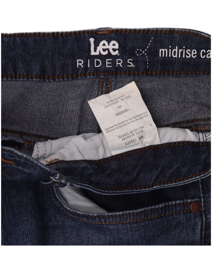 LEE Womens Riders Mid Rise Capri Jeans US 8 Medium W30 L20 Blue Cotton