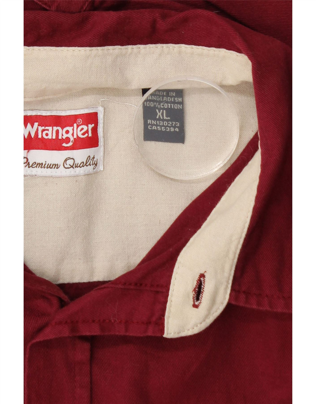 Koszula męska Wrangler XL, bordowa, bawełniana