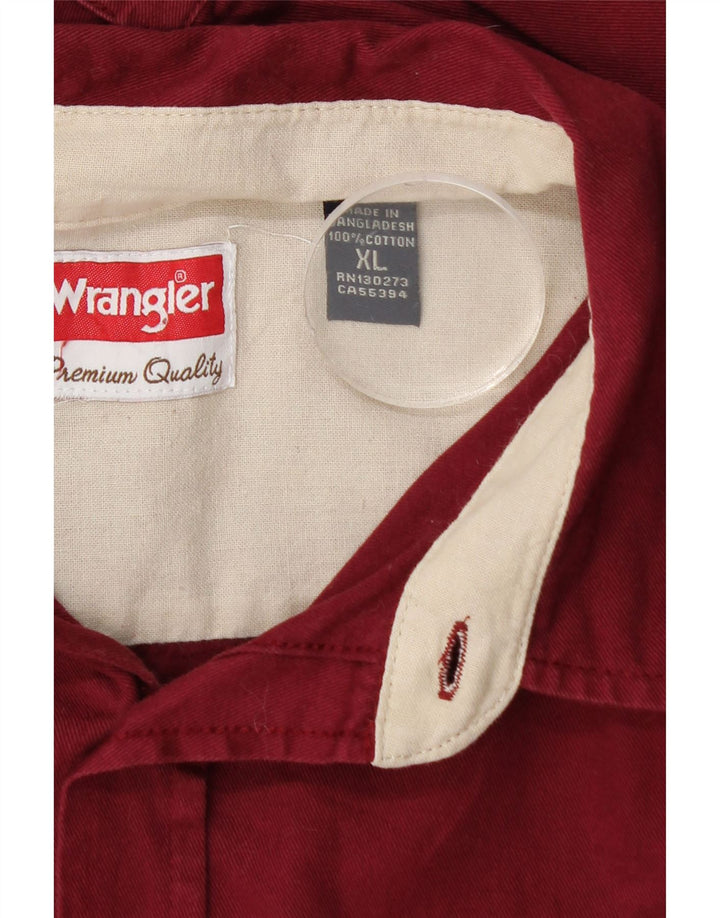 Koszula męska Wrangler XL, bordowa, bawełniana