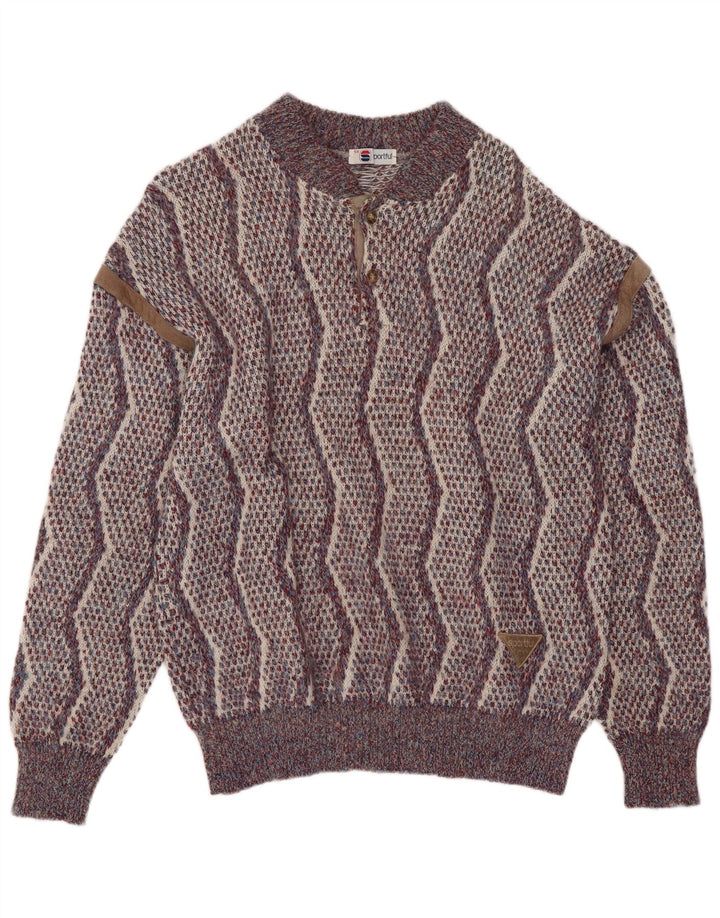 Sportful Męski sweter zapinany na guziki IT 50 Średni wielobarwny retro