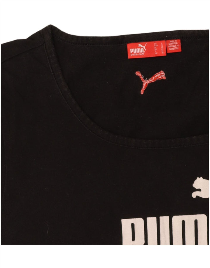 PUMA Womens Graphic T-Shirt Top UK 14 Large Black