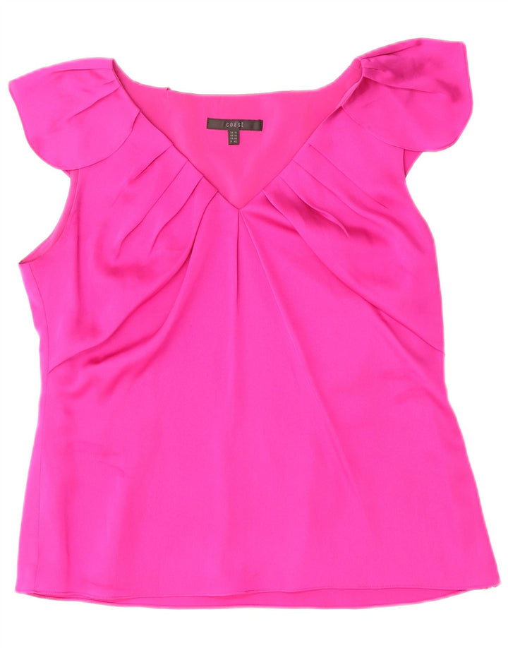 COAST Womens Sleeveless Blouse Top UK 16 Large Pink Polyester