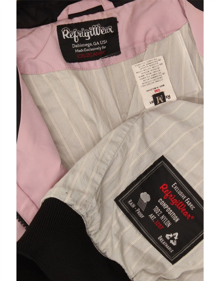 REFRIGIWEAR Womens Bomber Rain Jacket UK 14 Medium Pink Nylon Vintage Refrigiwear and Second-Hand Refrigiwear from Messina Hembry 