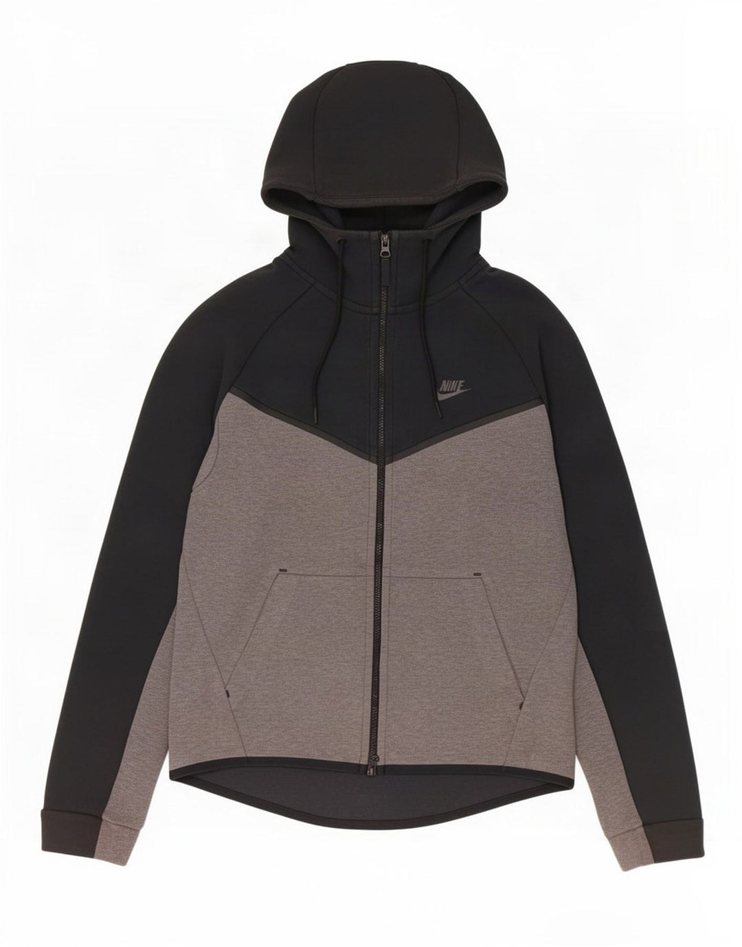 Męski sweter z kapturem i zamkiem błyskawicznym Nike, bawełniany, w kolorze średniej czerni