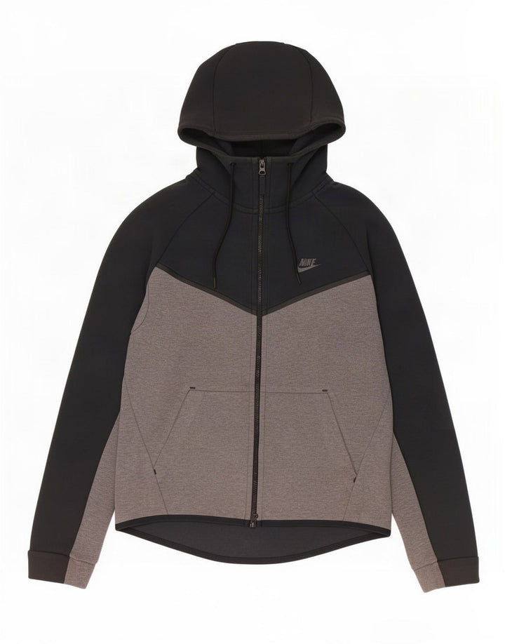 Męski sweter z kapturem i zamkiem błyskawicznym Nike, bawełniany, w kolorze średniej czerni