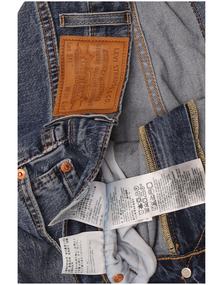 Męskie jeansy Levi's 511 Slim W38 L26 Niebieska bawełna