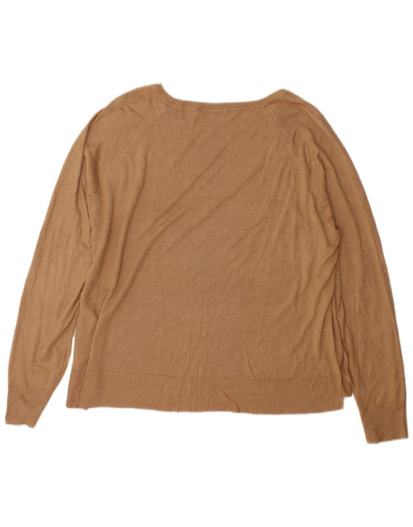 Damski sweter Zara z dekoltem w łódkę UK 18 XL Brązowa wiskoza