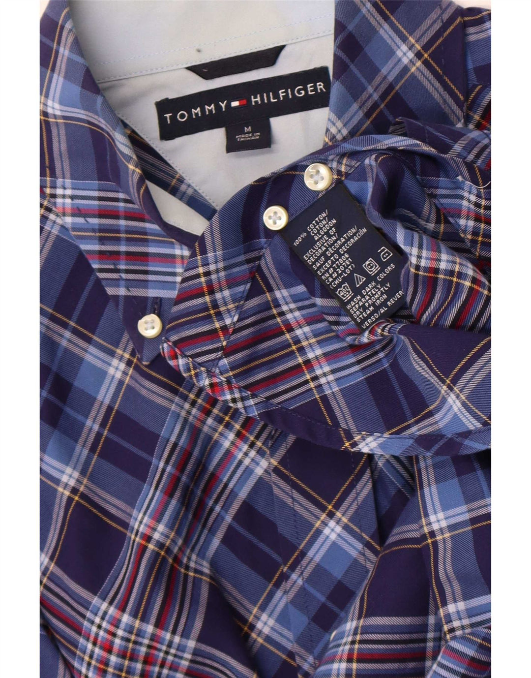 Koszula męska Tommy Hilfiger, bawełniana, w średnią niebieską kratkę