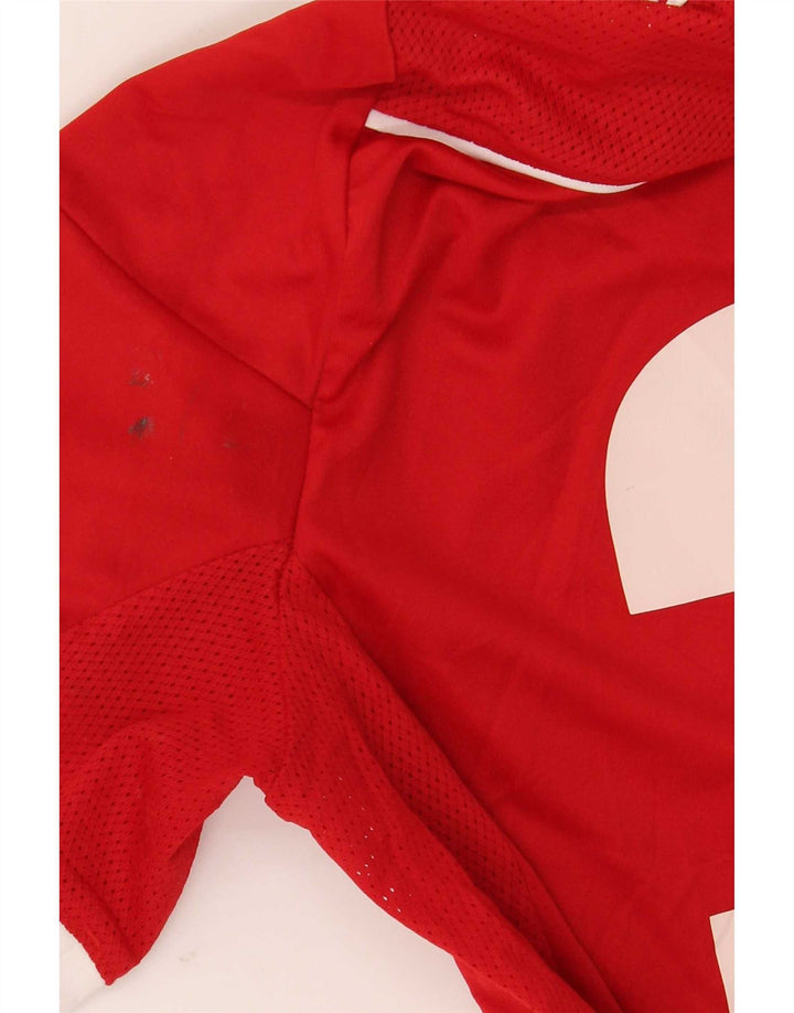 Chłopięca koszulka z grafiką Adidas Top 13-14 lat XL, czerwona, poliester