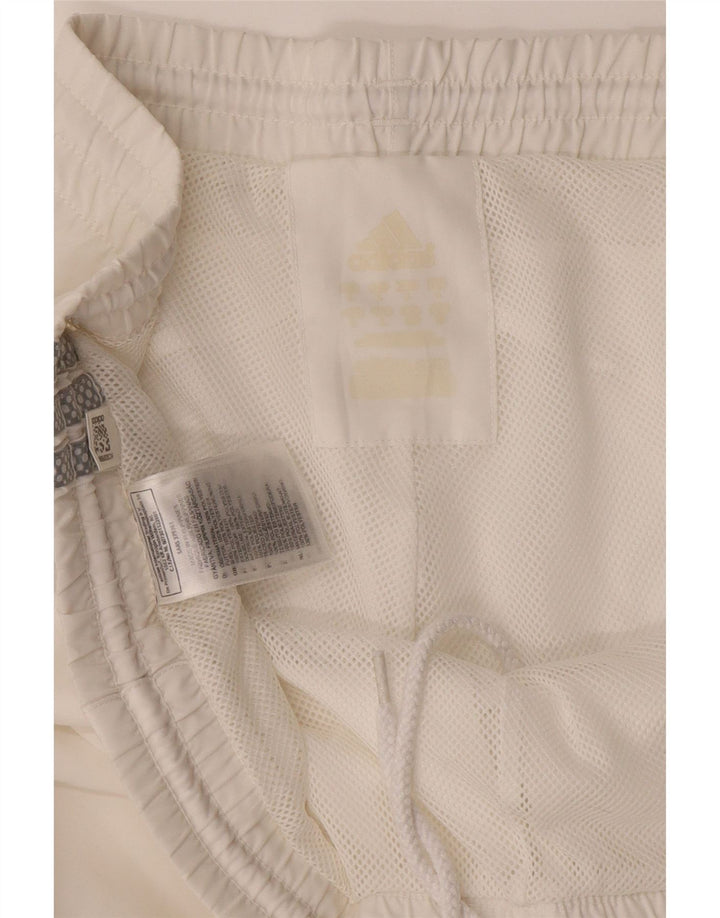Męskie spodenki sportowe Adidas Climalite, duże, białe, poliestrowe
