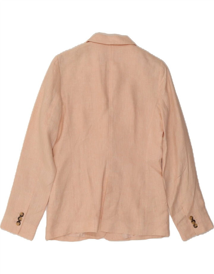 MASSIMO DUTTI Womens 1 Button Blazer Jacket EU 38 Small Pink Linen Vintage Massimo Dutti and Second-Hand Massimo Dutti from Messina Hembry 