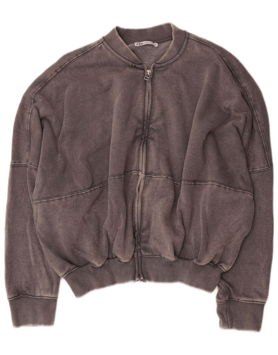 Damska bluza dresowa Zara Crop Oversize UK 10, mała, szara bawełna