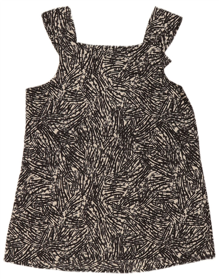 Damska bluzka bez rękawów MOSSIMO w abstrakcyjny wzór UK 6 XS czarna