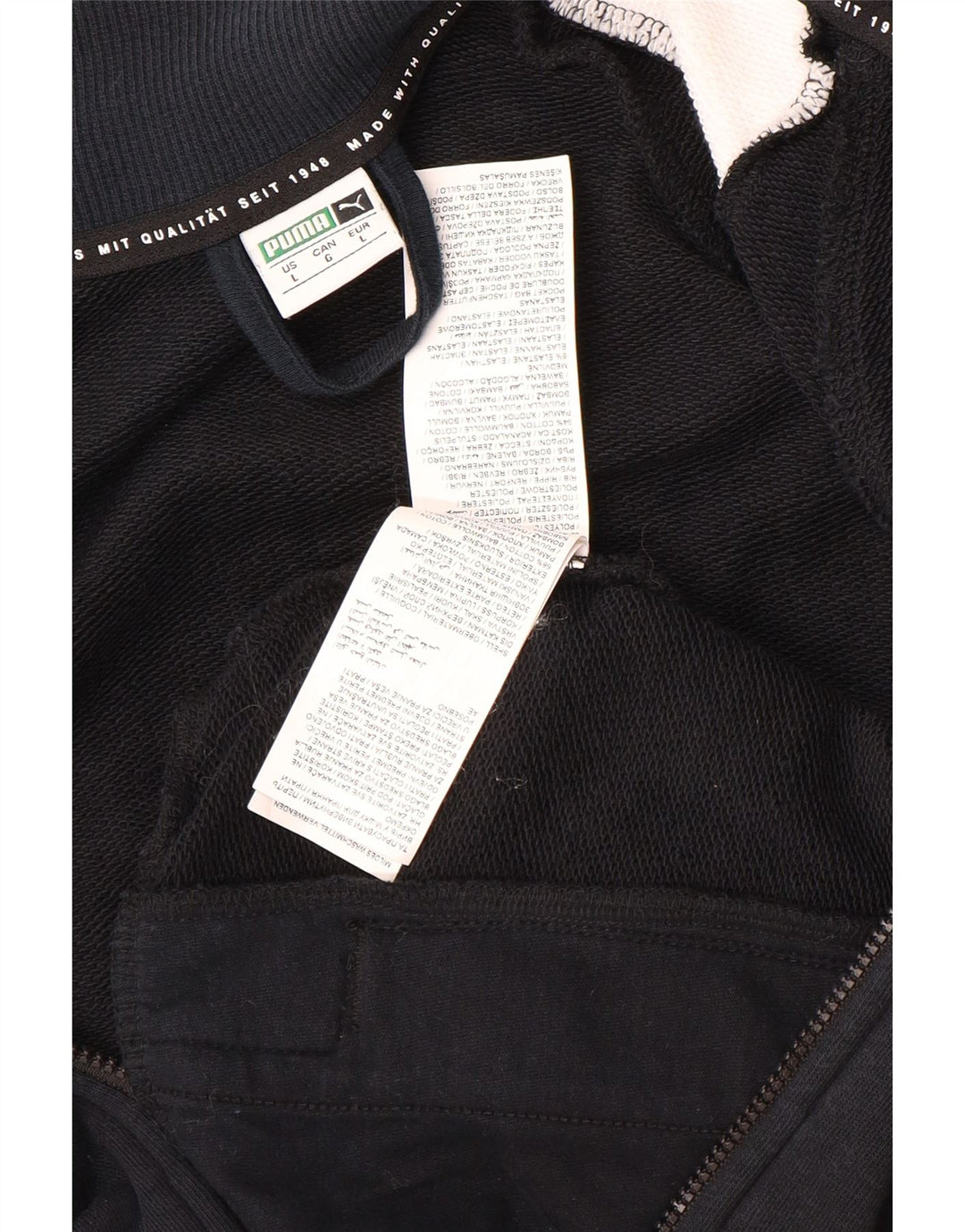 Damska kurtka dresowa Puma Crop Top UK 16, duża, czarna, z blokami kolorów