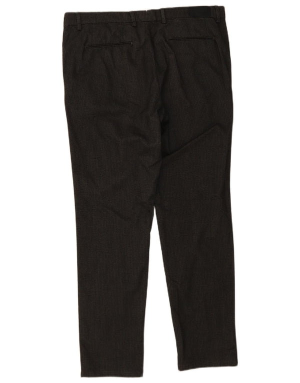 Męskie spodnie Chino Trussardi IT 52 XL W36 L31 Szara bawełna w jodełkę