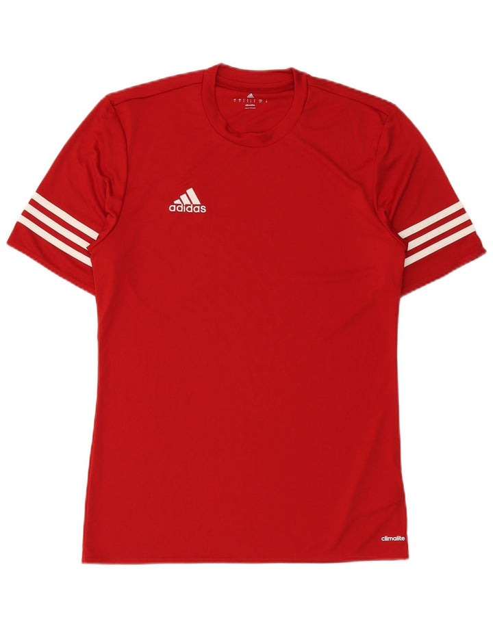 Męski T-shirt ADIDAS Climalite, mały, czerwony, poliester