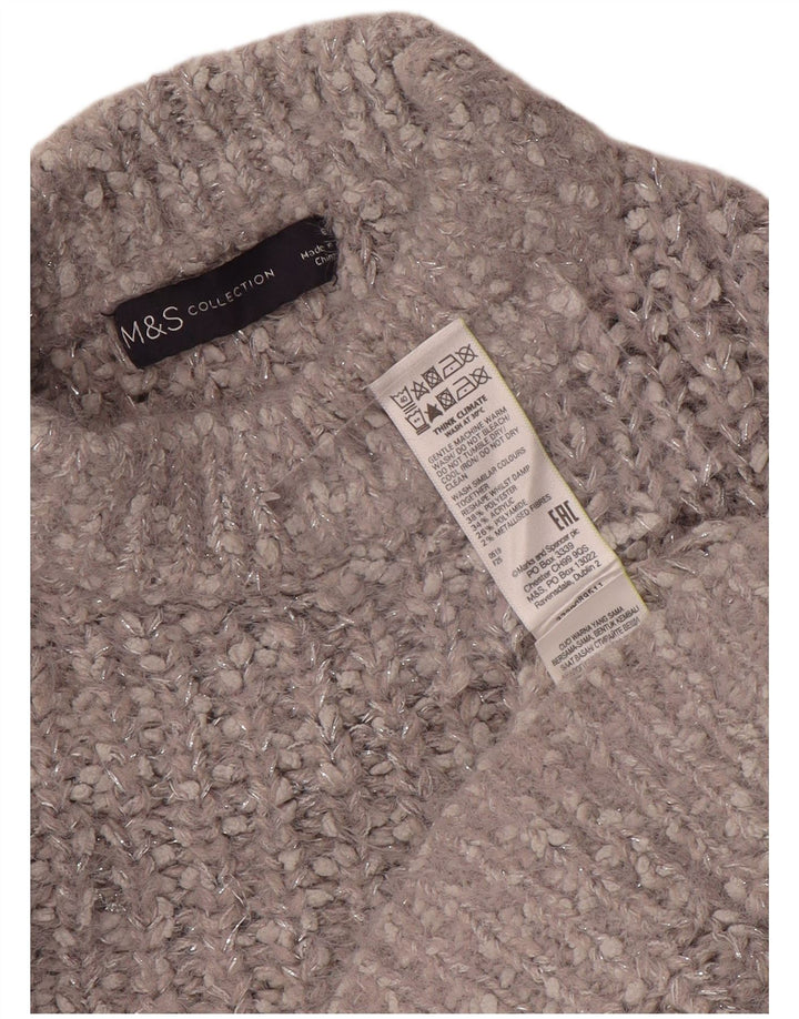 Marks & Spencer Damski sweter z golfem, UK 6 XS, szary