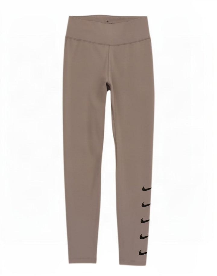 Damskie legginsy Nike Dri Fit Graphic UK 12, średnioszary, poliestrowy