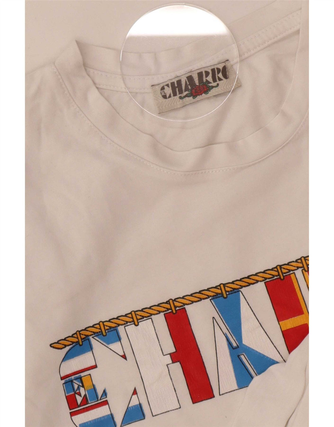 Męski T-shirt z grafiką Charro, średni biały