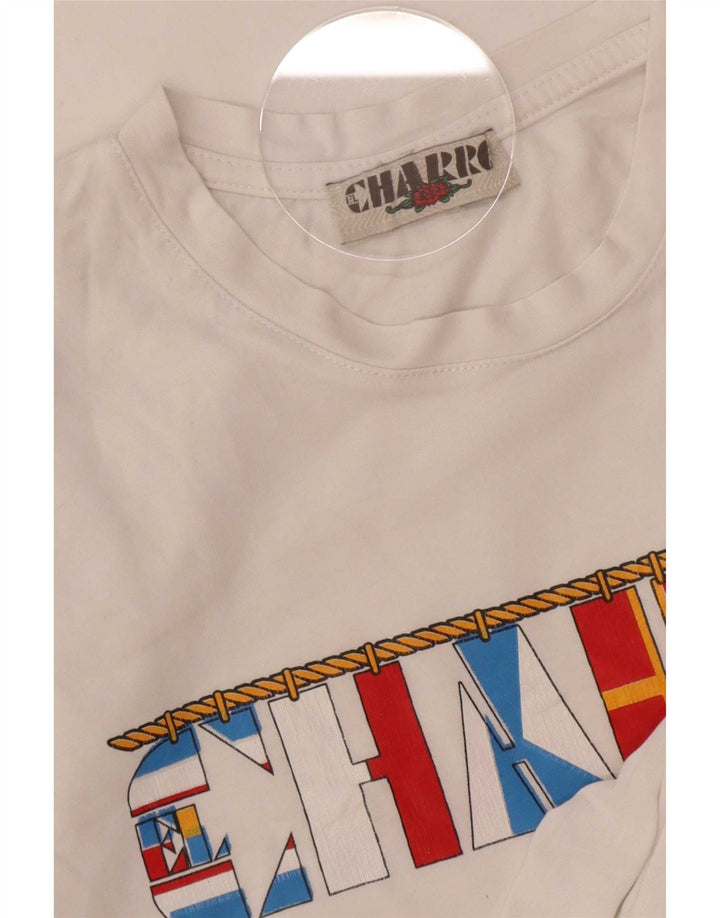 Męski T-shirt z grafiką Charro, średni biały