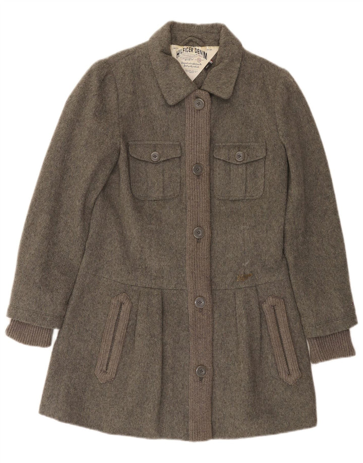 Płaszcz damski Tommy Hilfiger UK 10 Small, szara wełna