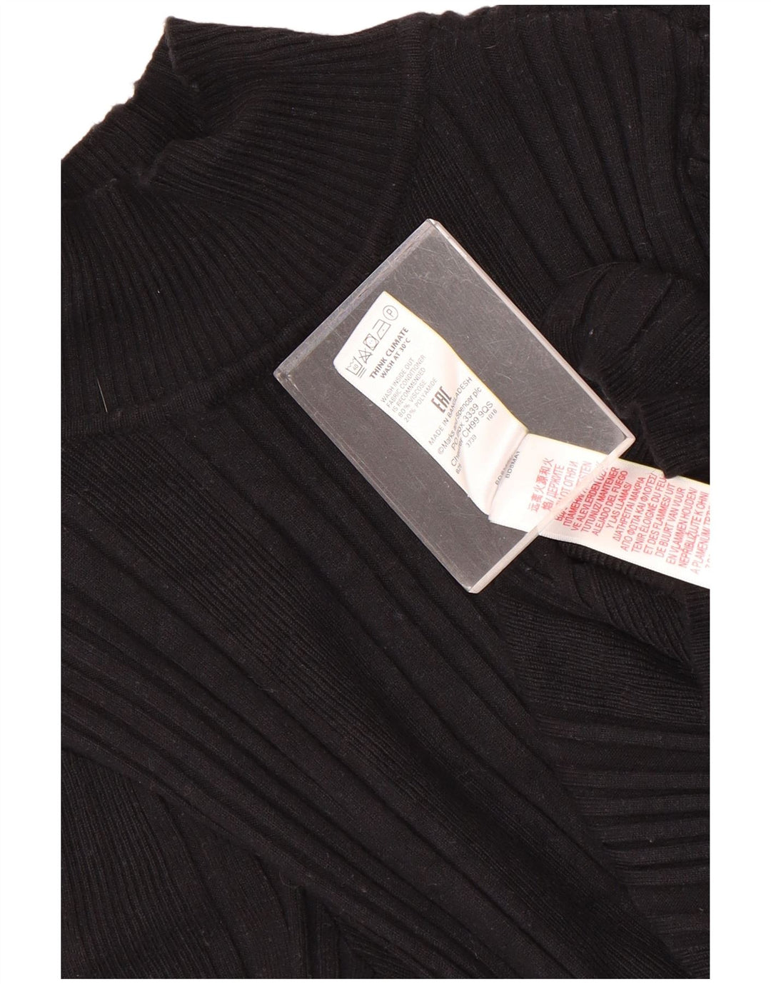 Marks & Spencer Damski top z długim rękawem UK 10 Small, czarna wiskoza