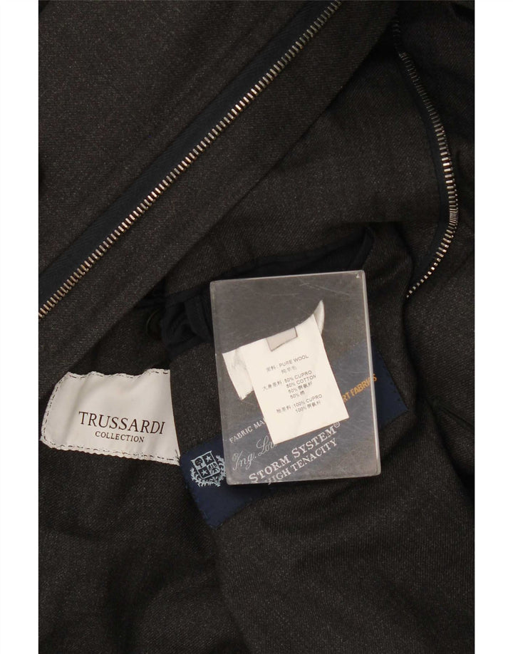 Trussardi Płaszcz męski UK 40 Large Grey Wool
