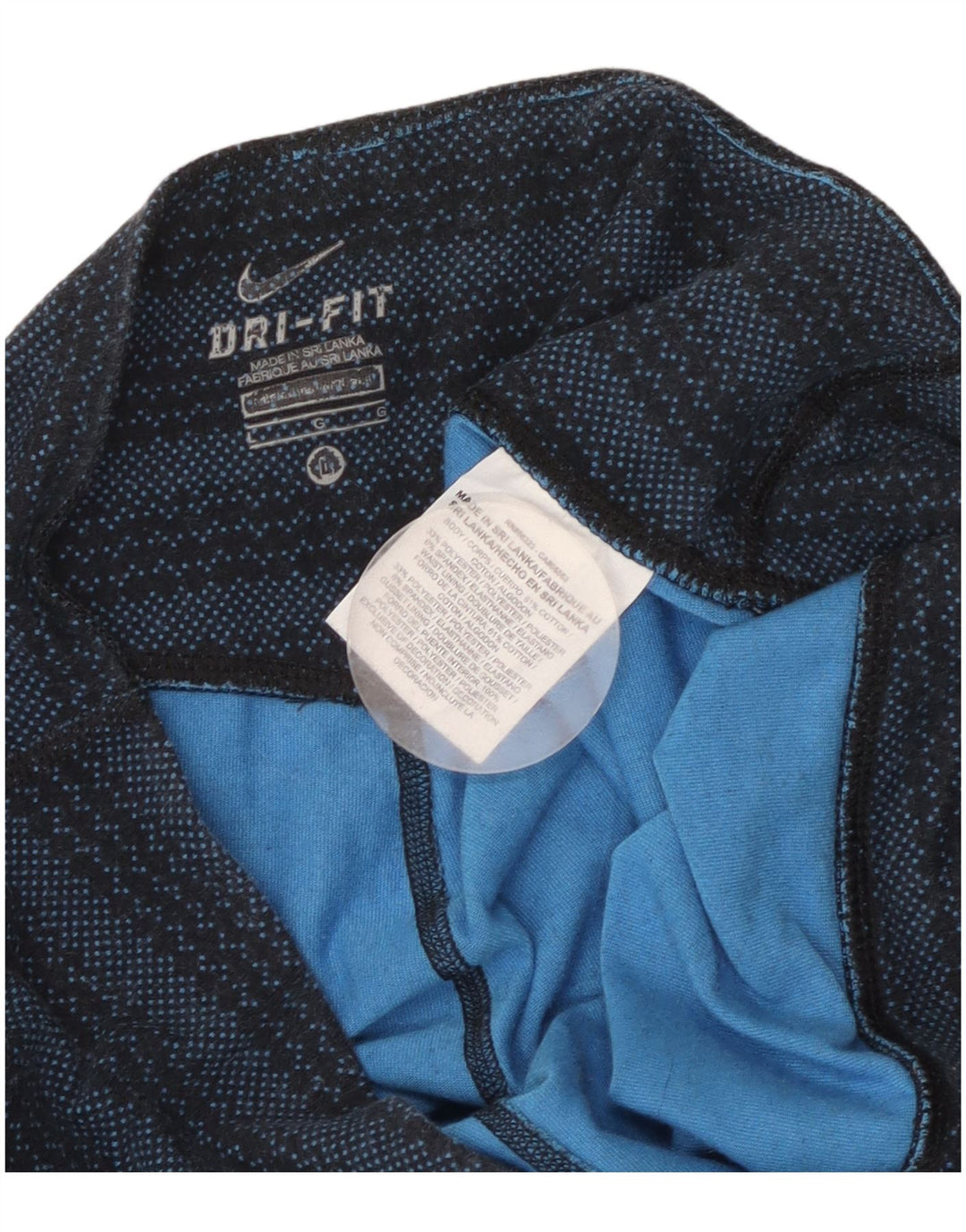 Damskie legginsy NIKE Dri Fit Capri UK 14, duże, bawełniane, w granatowe paski