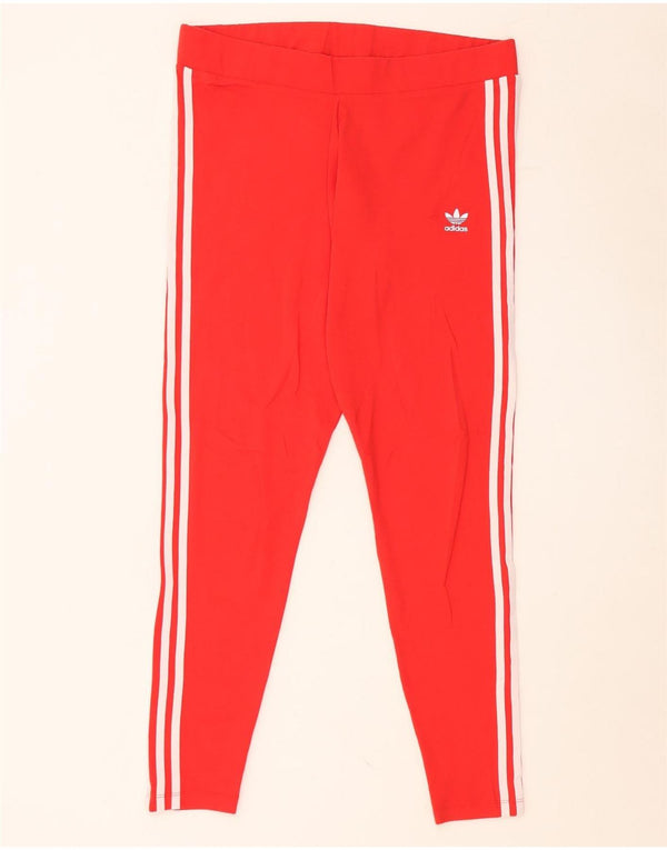 Legginsy damskie ADIDAS UK 22 2XL Czerwone bawełniane