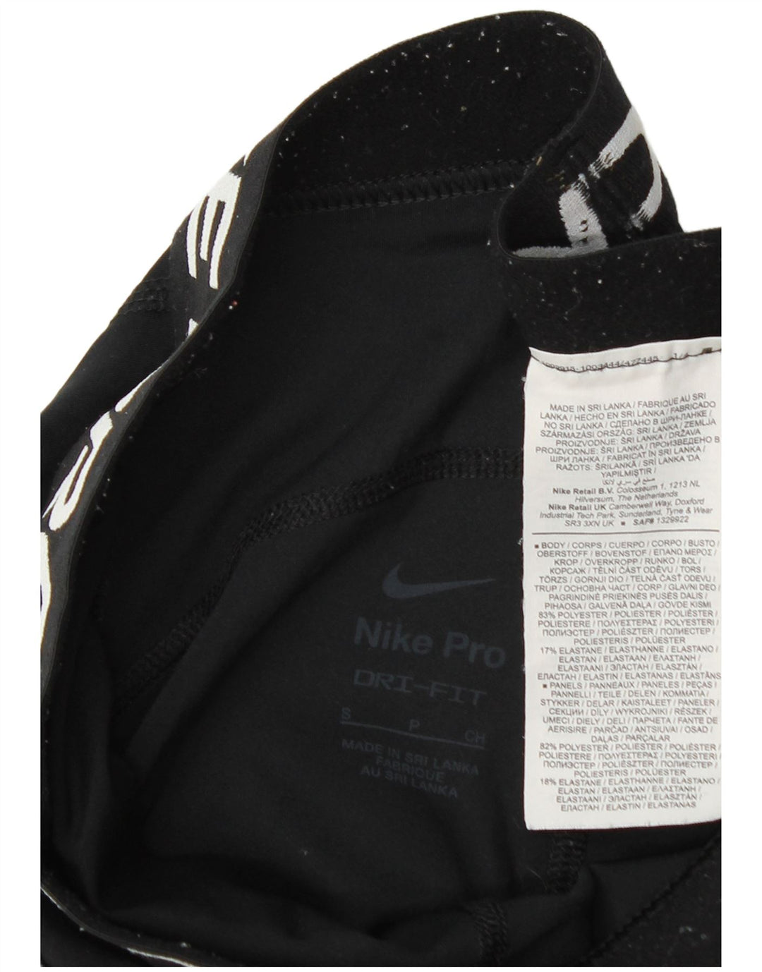 Damskie legginsy Nike Dri Fit Graphic UK 10, małe, czarne, poliestrowe