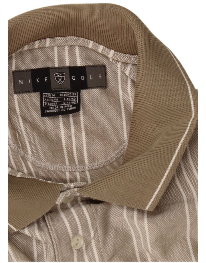 Męska koszulka polo NIKE UK 39/41 w średnie beżowe paski