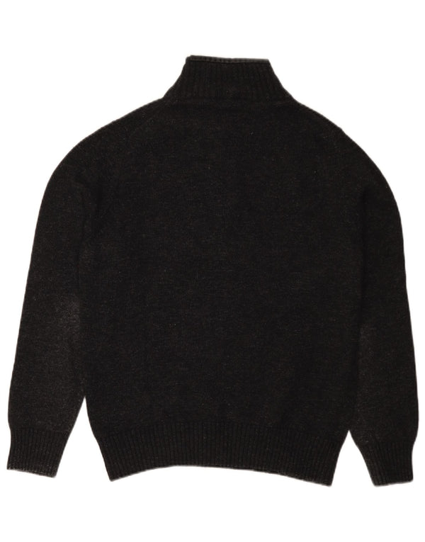 Męski sweter z zamkiem błyskawicznym Trussardi Jeans, mały, szary, wełniany