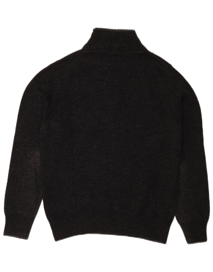 Męski sweter z zamkiem błyskawicznym Trussardi Jeans, mały, szary, wełniany